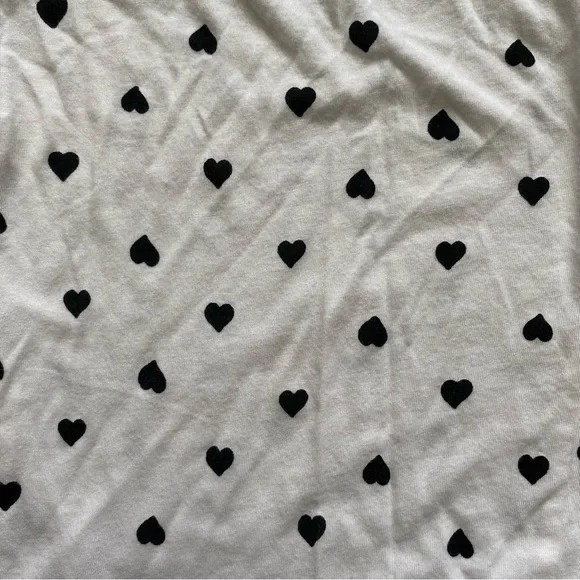 NWOT Kate Spade Pajama/Sleepwear Set, Medium, White with Black Hearts - Picture 6 of 7